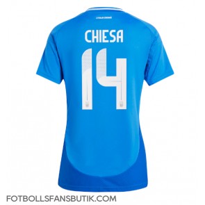 Italien Federico Chiesa #14 Replika Hemmatröja Damer EM 2024 Kortärmad